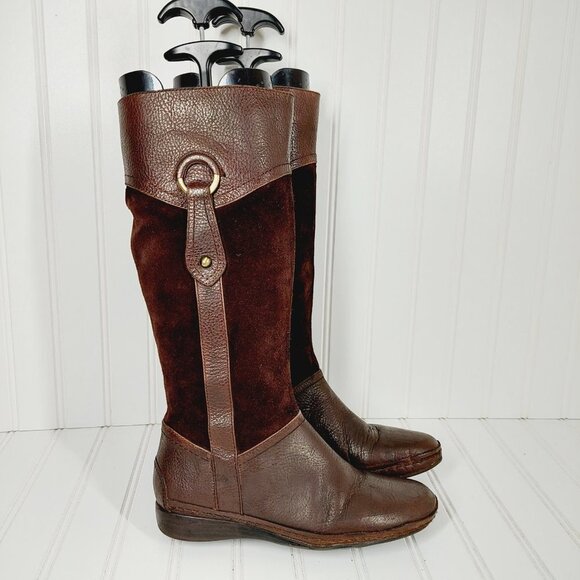 Naturalizer Causeway Brown Pebbled Leather & Suede Boots I157 - Picture 6 of 14